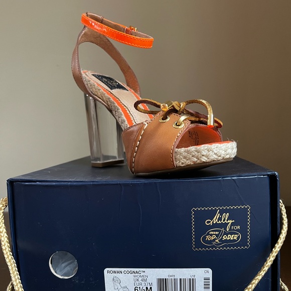 Milly for Sperry Top Sider Rowan Cognac Shoes * Brand New - Picture 2 of 12